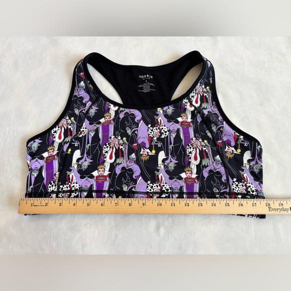 Torrid Active Disney Villains Sports Bra Size 3 3X Maleficent Ursula Cruella - Picture 3 of 7